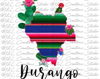 Durango, Mexico Zarape Floral Cactus Nopales Design PNG / SUBLIMATION / HTV / T-Shirt Design / Instant Download