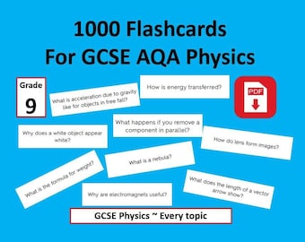 gcse flashcards etsy
