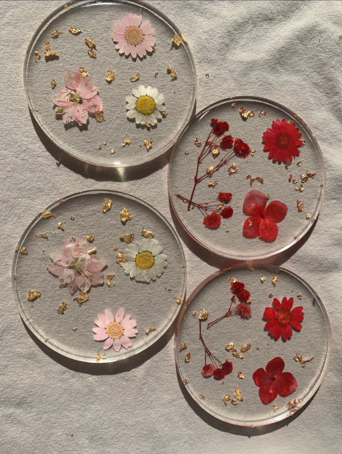 Resin coasters with dried flowers personalized coasters made Etsy