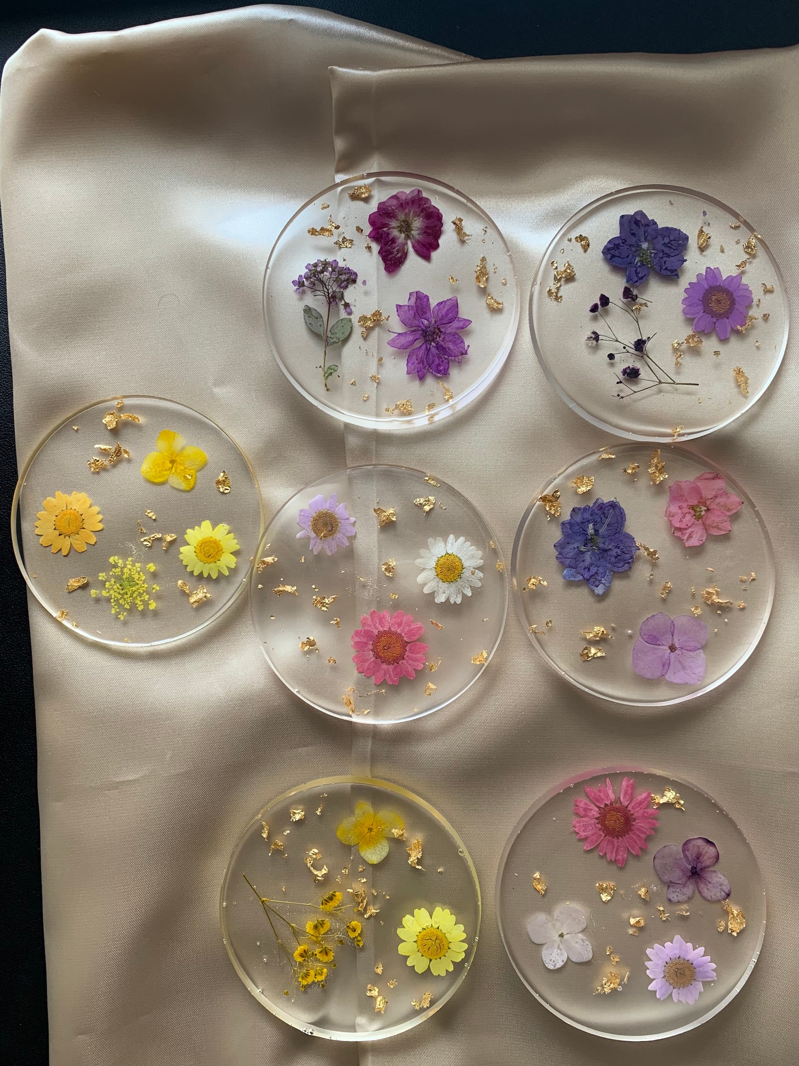 Resin coasters with dried flowers personalized coasters made Etsy