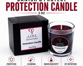 Banish & Protect Intention Candle | Spiritual Protection, Energy Cleansing 3 oz