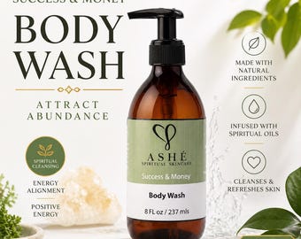 Success & Money Body Wash | Spiritual Prosperity | Energy Cleansing | Attraction Ritual | 8 oz