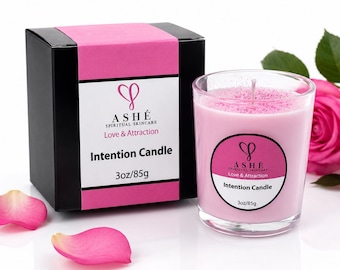 Love & Attraction Soy Intention Candle | Self-Care Ritual Ambiance (3oz)