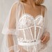 Ethereal Lace Long-Sleeve Sheer Bridal Robe Dress with Train