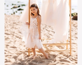 Vestido de daminha de honra, Vestido de daminha de honra boho, Vestido rústico de daminha de honra, Vestido boho de daminha de honra, Vestido de renda de daminha de honra, Vestido de noiva boho