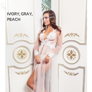Boudoir Kleid, Braut robe, Braut Robe Spitze, Frauen Robe, gewöhnungsfertig, Braut Dessous, Frauen Robe, Flitterwochen Dessous