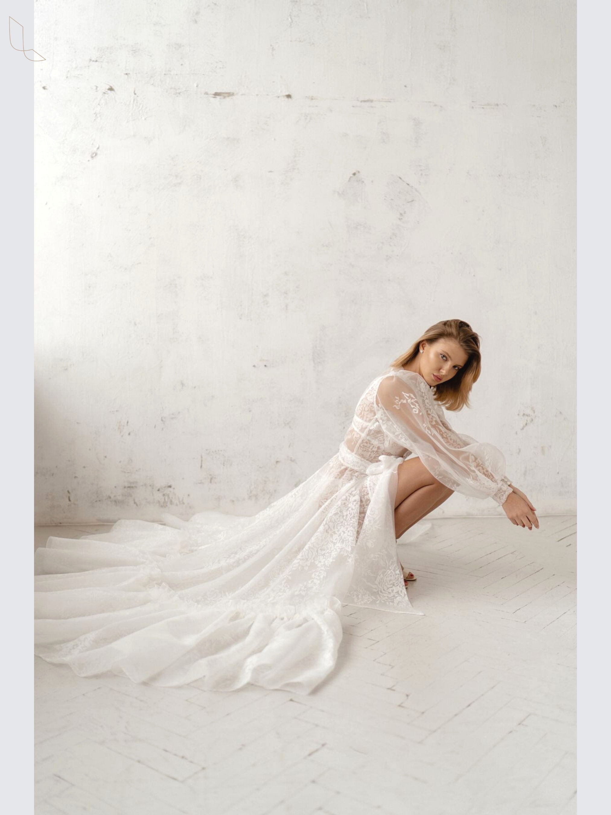 Organza Boudoir Dress Detachable Organza Wedding Duster - Etsy