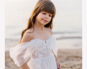 High Low Flower Girl Dress, Bohemian Girl Maxi Dress, Flowy Beach Dress,  Toddler Photoshoot Dress, Boho Jr Bridesmaid Dresses, BREEZY - Etsy