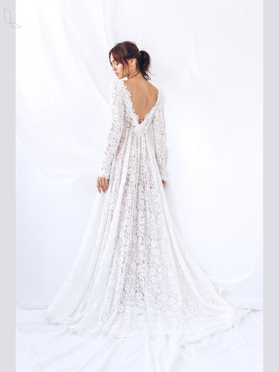 Bridal robe , Open ack wedding robe, wedding day, bridal dressing gown, maternity dress, beach dress, for photoshoot and baby shower