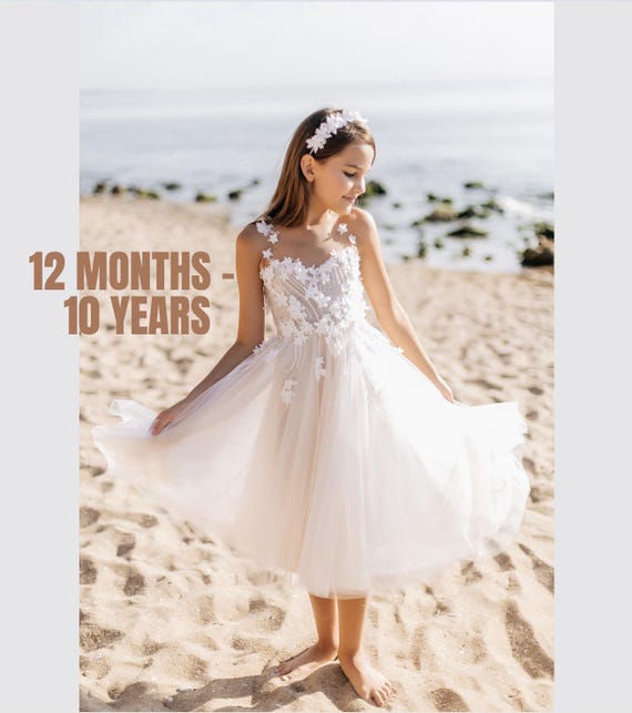 ivory lace childrens dresses Flower girl Dress, Flower girl dresses, Tulle Flower girl Dress, Boho Flower Girl, Birthday Dress White Shirt
