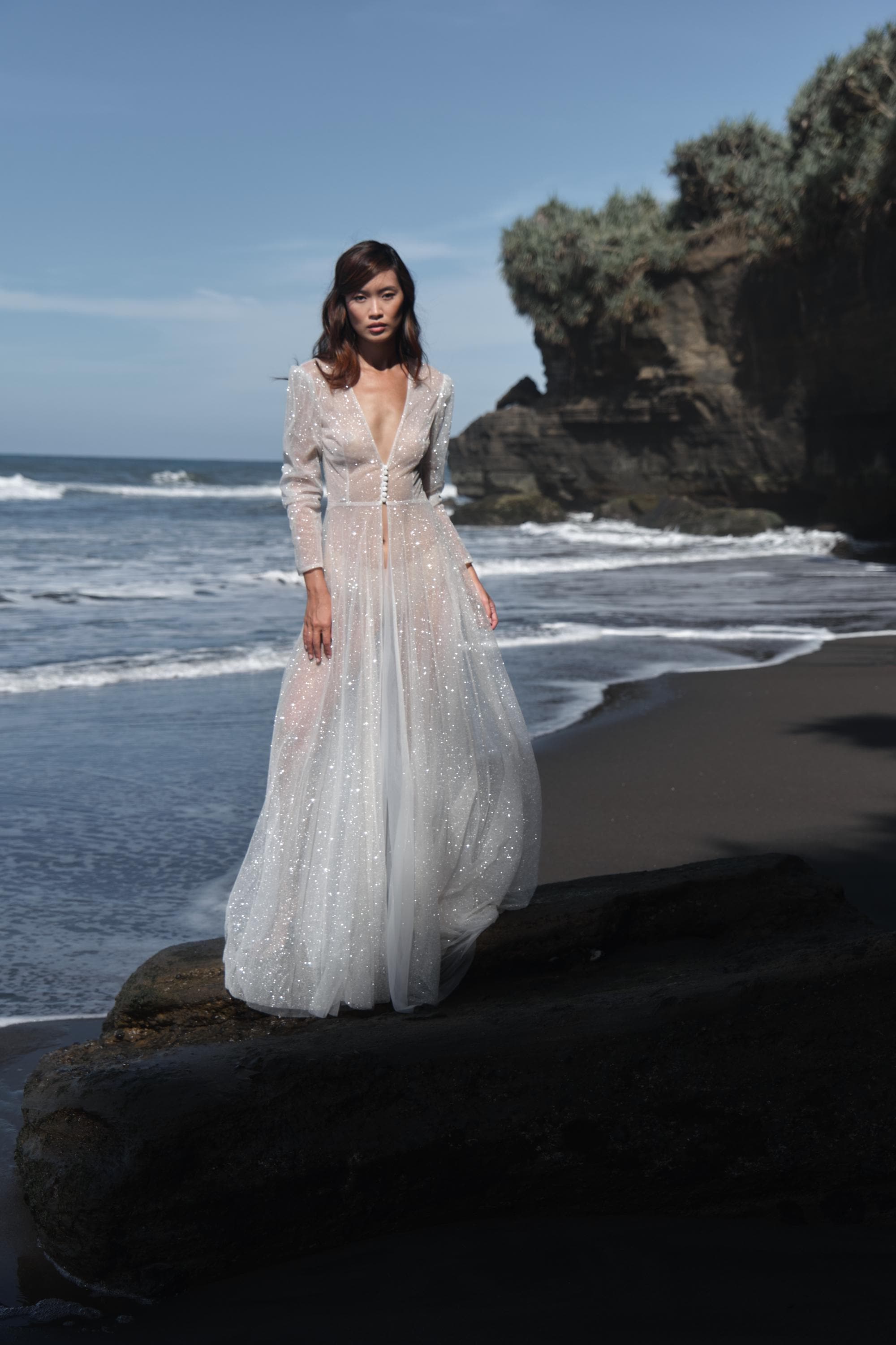 beach dressing gown Transparent Robes SCALLOPED-LACE