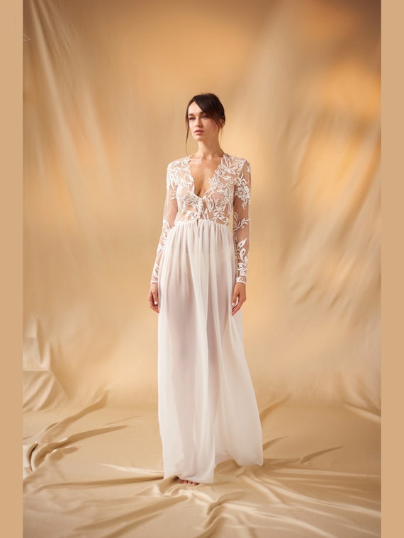 Chiffon Sposa In Vestaglia Abbigliamento Camicia Fiori Uomo