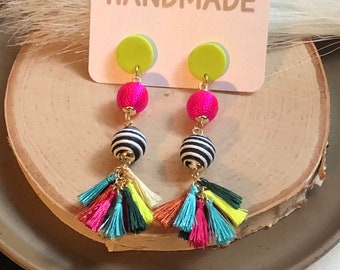 Multi color earrings, rainbow earrings, lightweight earrings