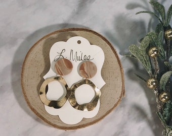 Gold und Marmor Ton Ohrringe | hypoallergen | leichtgewichtig