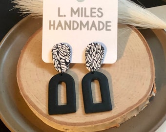 Black and white earrings, lightweight earrings, gifts for her, unique earrings