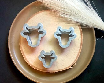 Cow head clay cutter, cow clay cutter, cow cookie cutter, western clay cutter, western cookie cutters, polymer clay cutters