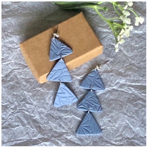 Blue dangle earrings | clay earrings | lightweight earrings | wedding earrings | Fall earrings