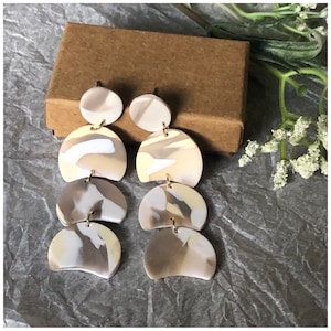 Marbled clay earrings, Lightweight earrings, Wedding Earrings, Simple earrings, gifts for her