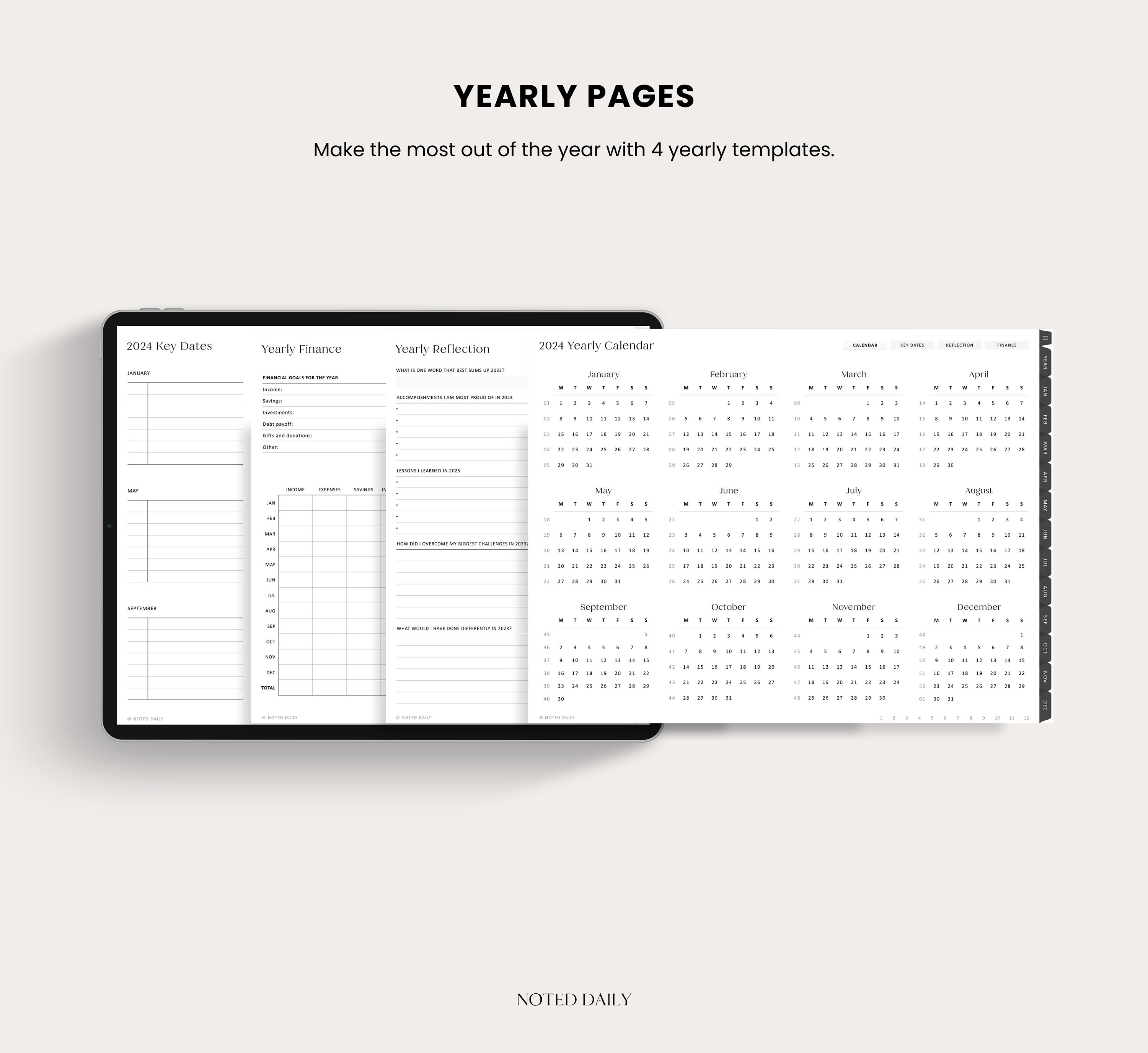 2024 Digital Planner, Horizontal Planner, 2024 Dated Planner ...
