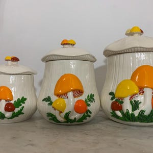 Arnels Ceramic Mushroom Canister Set