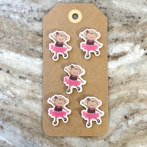 Ballerina Monkey Embellishments 5 piece set