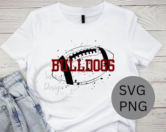 Bulldogs fotbollströja, vintage fotbollströja, fotbolls-SVG, gymnasiefotbolls-SVG, fotbollströja, fotbolls-PNG, Bulldogs lagtröja