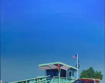 Santa Monica CA Life Guard Tower und Truck