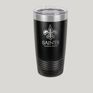 Tasse de voyage gravée personnalisée Saints de la Nouvelle-Orléans, 20 oz