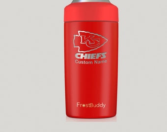 Frost Buddy - Kansas City Chiefs Dosenkühler mit individueller Gravur Für 12 Unzen Dosen, schlanke Dosen, Flaschen sowie 16 Unzen Dosen und Flaschen!