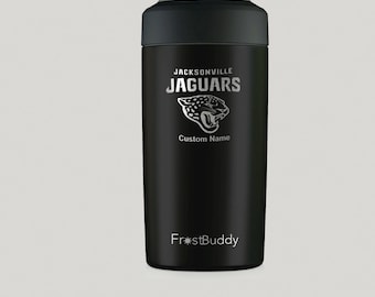 Frost Buddy - Jacksonville Jaguars Dosenkühler mit individueller Gravur Für 12 Unzen Dosen, schlanke Dosen, Flaschen sowie 16 Unzen Dosen und Flaschen!