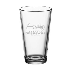 Seattle Seahawks Custom Engraved Pint Glass - Personalized Beer Glass - 16 oz Gift for Weddings, Father’s Day, Birthdays