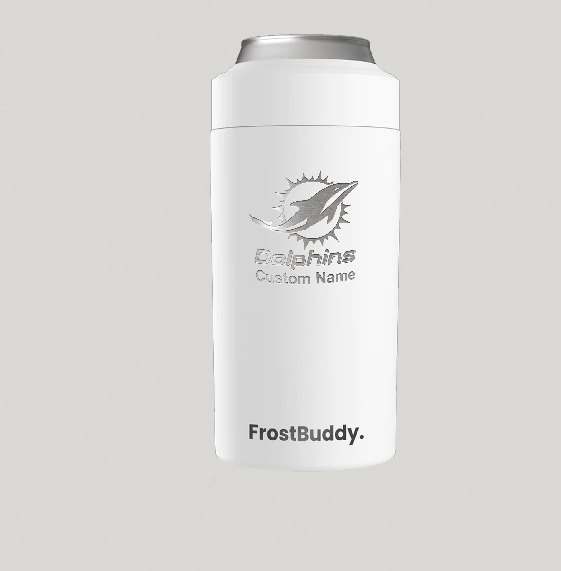 Frost Buddy - Miami Dolphins Custom Engraved Can Cooler Fits 12oz