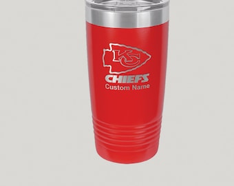 20oz Kansas City Chiefs Custom Engraved Travel Mug