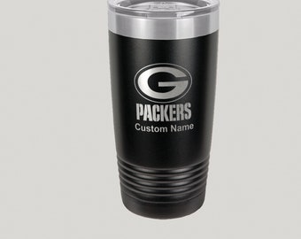 20oz Green Bay Packers Custom Engraved Travel Mug