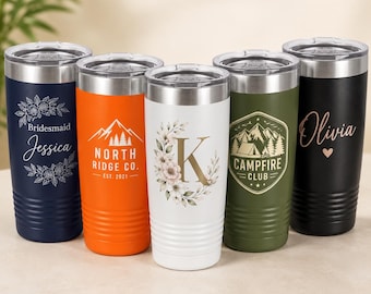 Personalized Wedding Party Tumblers, Custom 20 oz Full-Color Bridesmaid and Groomsman Gifts