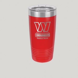 20oz Washington Commanders Custom Engraved Travel Mug