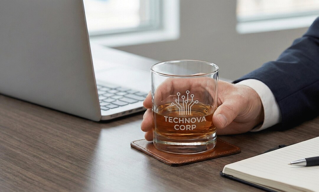 Custom Logo Rocks Glass Bulk • Laser Engraved 10.5oz Whiskey Glass ...