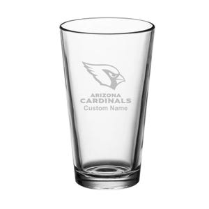 Arizona Cardinals Custom Engraved Pint Glass - Personalized Beer Glass - 16 oz Gift for Weddings, Father’s Day, Birthdays