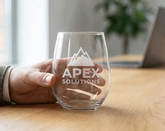 Sleek Stemless Wine Glasses with Custom Logo - Perfect for Corporate Gifting and Events