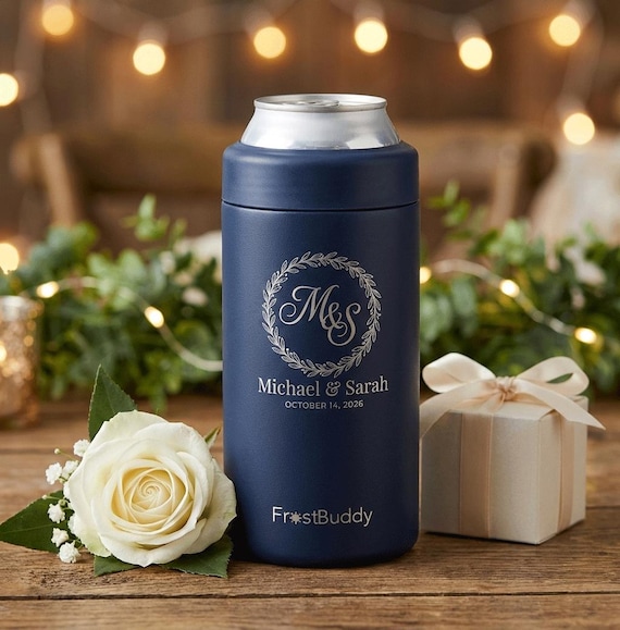 Personalized Frost Buddy Can Cooler, Custom Koozie, Engraved Universal 5-in-1 Drink Holder, Groomsman Proposal Gift