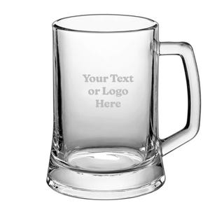 Custom Engraved Beer Mug - Personalized Glass Mug - Groomsmen Gift, Weddings, Father’s Day