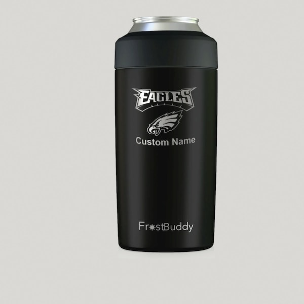 Frost Buddy - Philadelphia Eagles Custom Engraved Can Cooler Fits 12oz Cans, Slim Cans, Bottles, and 16oz Cans & Bottles!