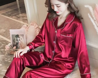 red silk pjs