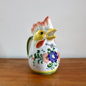 Cute Farmhouse Fresh Pitcher With Rooster, Country Kitchen Creamy Colored  Pitcher With Chicken 