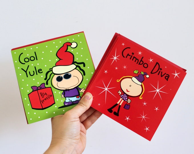 Set of Six Clintons Cards Bubblegum Christmas Cards 90s Crimbo Diva