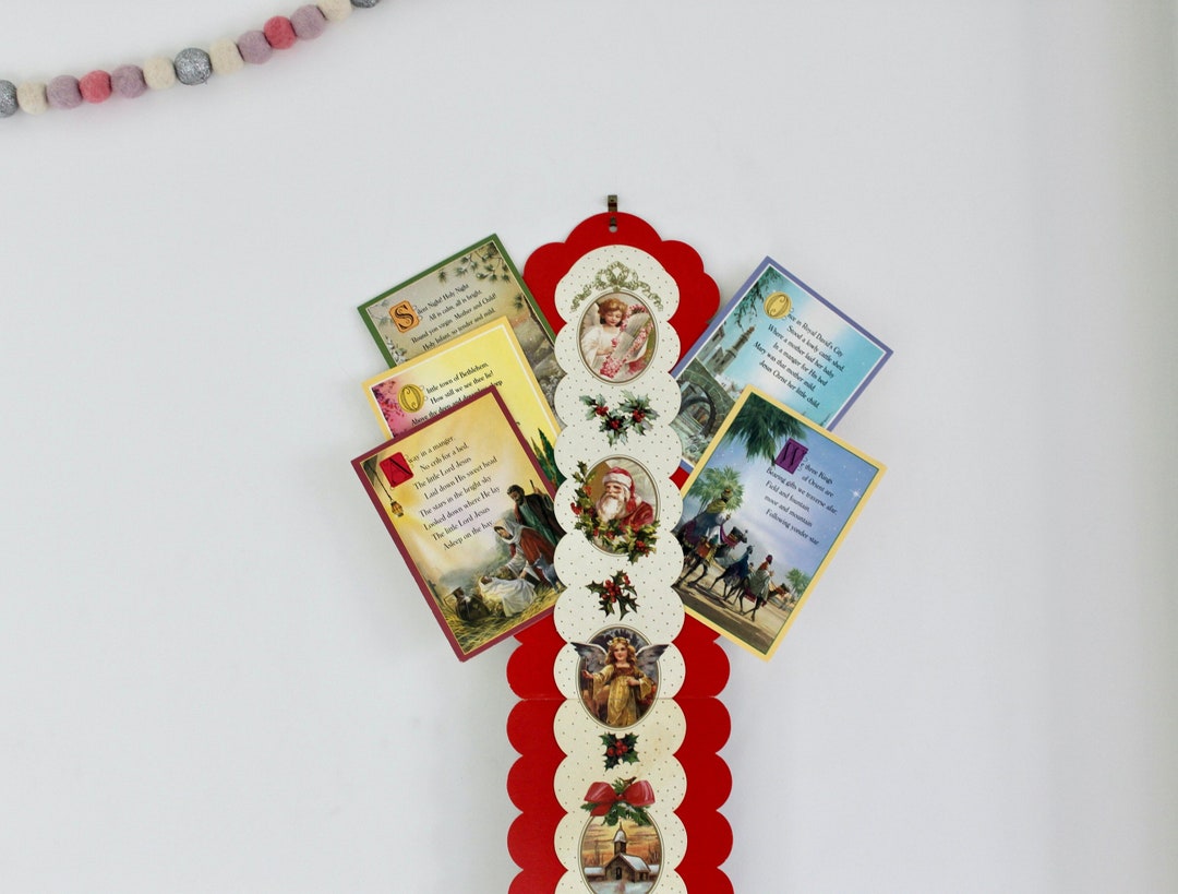 Cardboard Vintage Christmas Card Holder Vintage Christmas Etsy UK