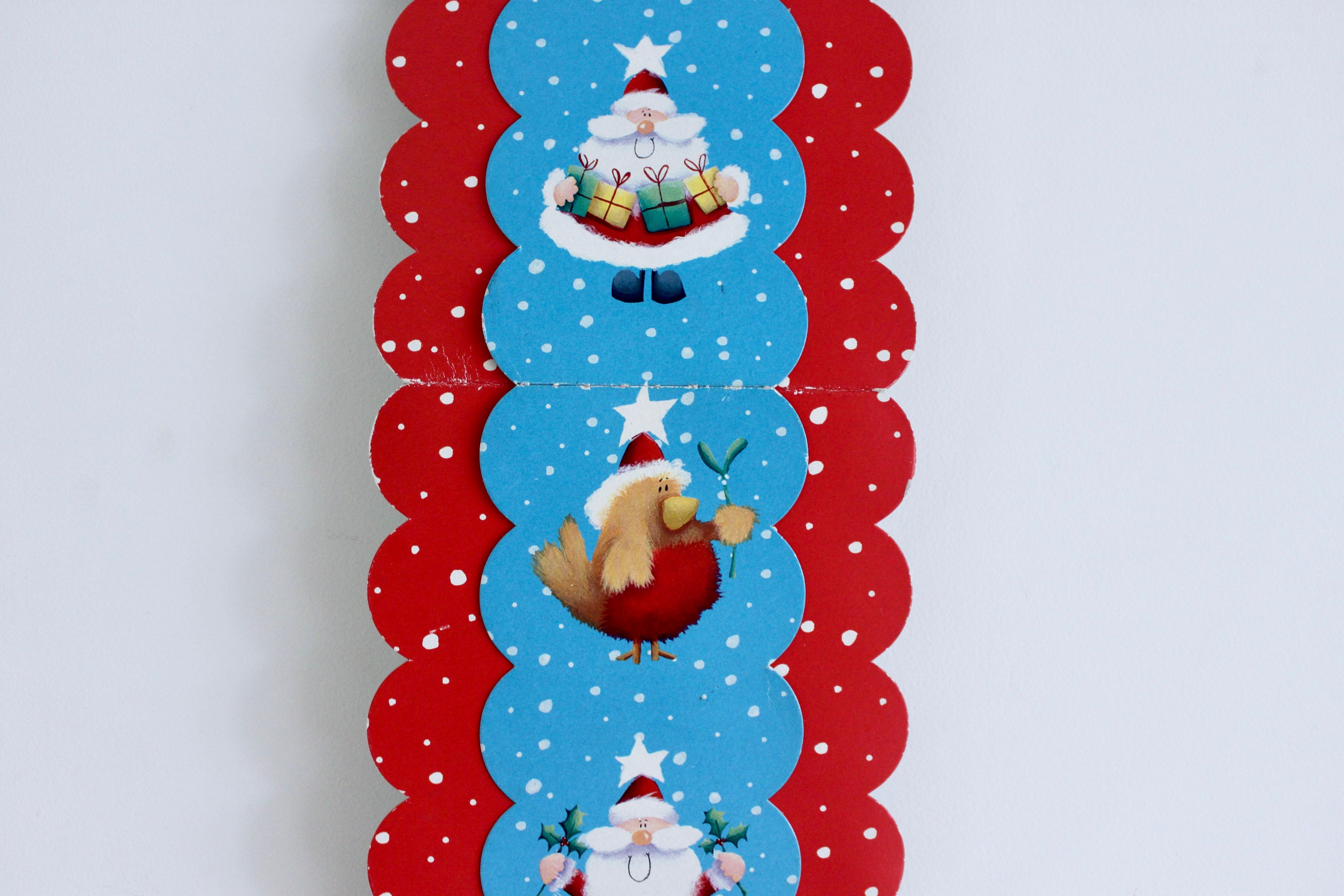 Cardboard Vintage Christmas Card Holder Retro Christmas Etsy