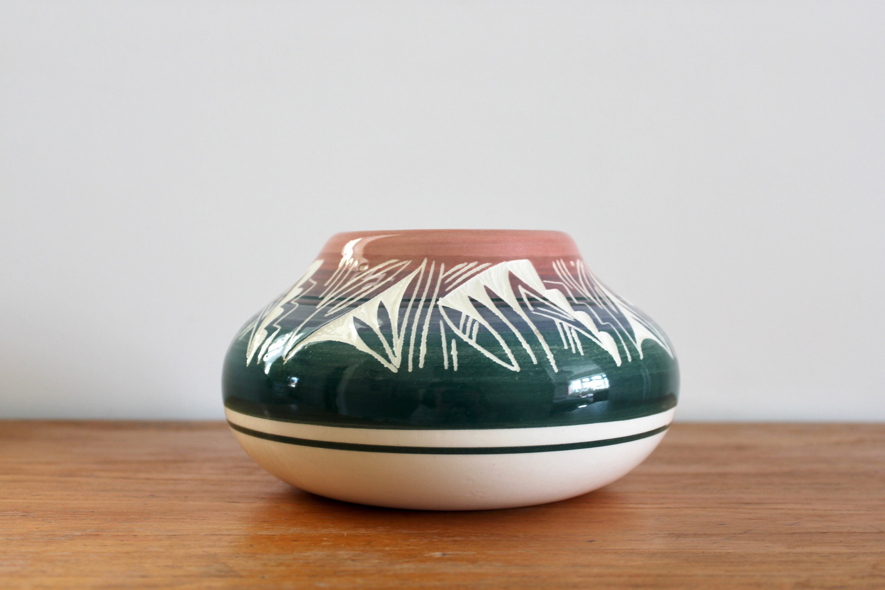 Mesa Verde Hand Painted Pottery Bowl Made in USA 1980s Pink Etsy UK