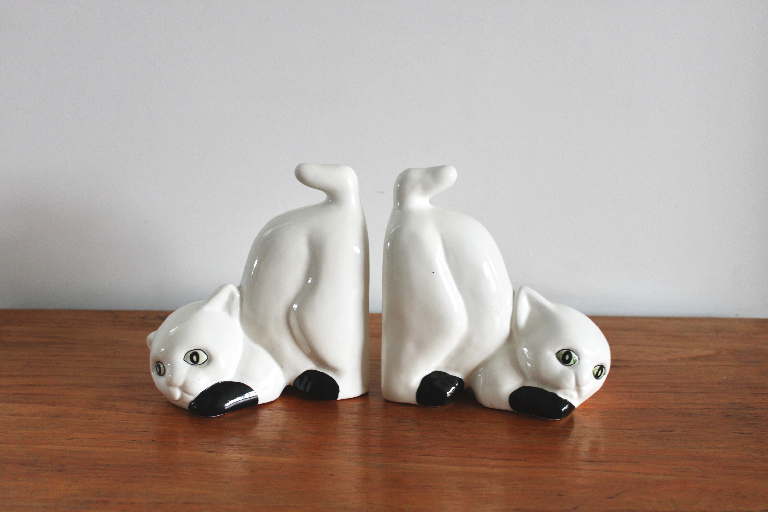 Ceramic Cat Bookends Ceramic Bookends Vintage Bookends Cat Etsy UK