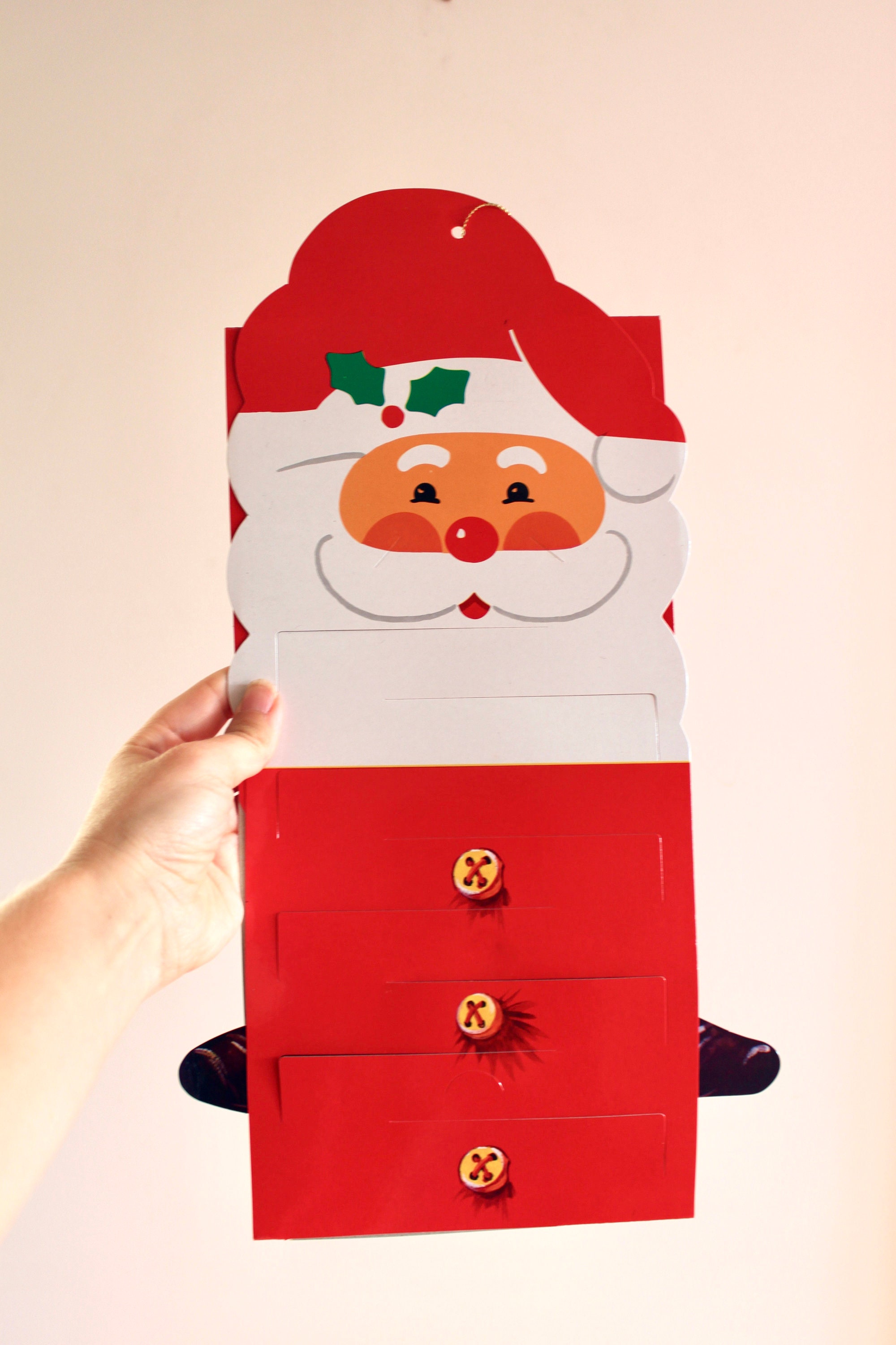 Retro Santa Cardboard Christmas Card Holder Vintage Etsy UK